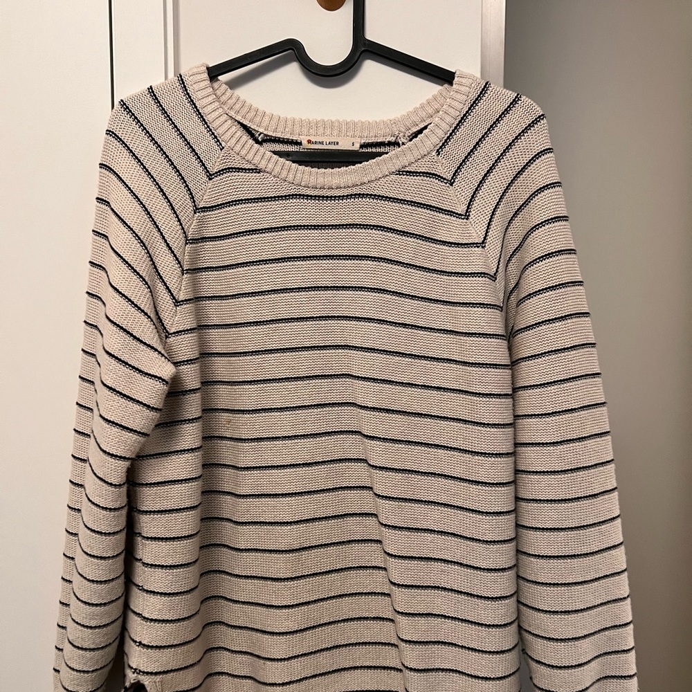 Marine Layer Striped Beige Sweater